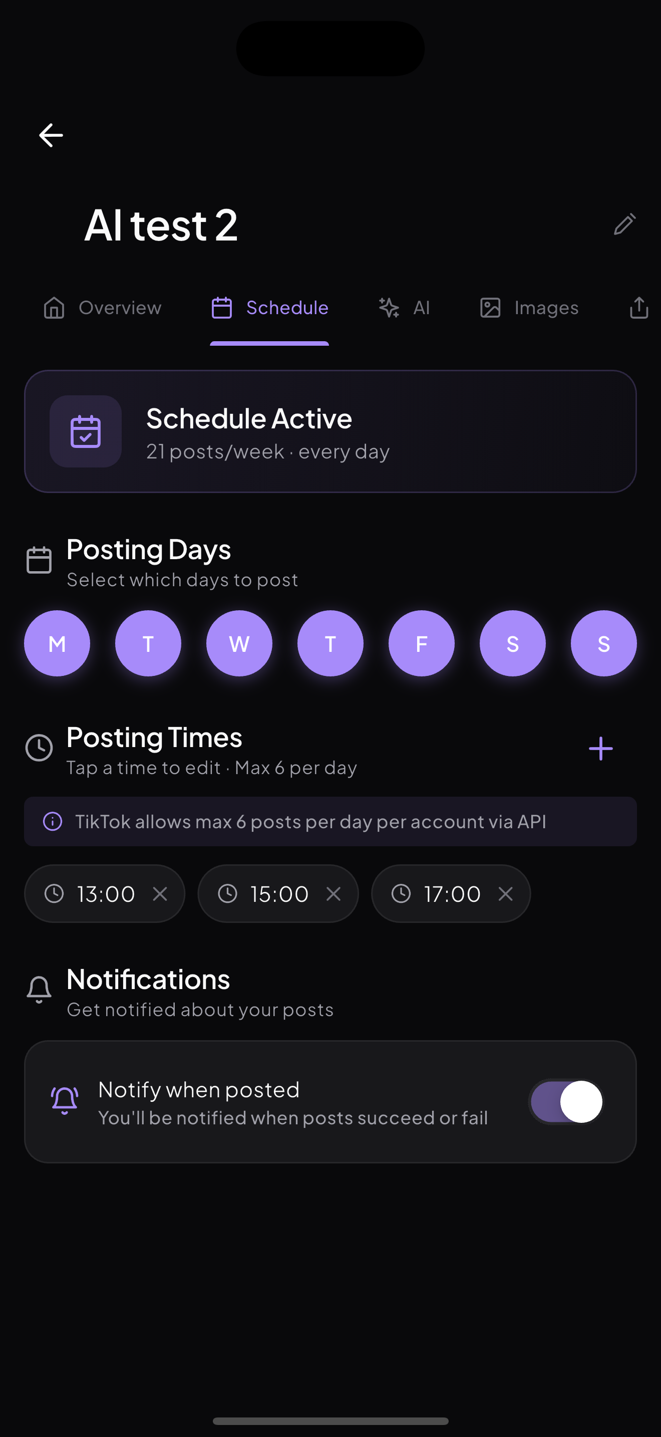 Smart Schedule Settings